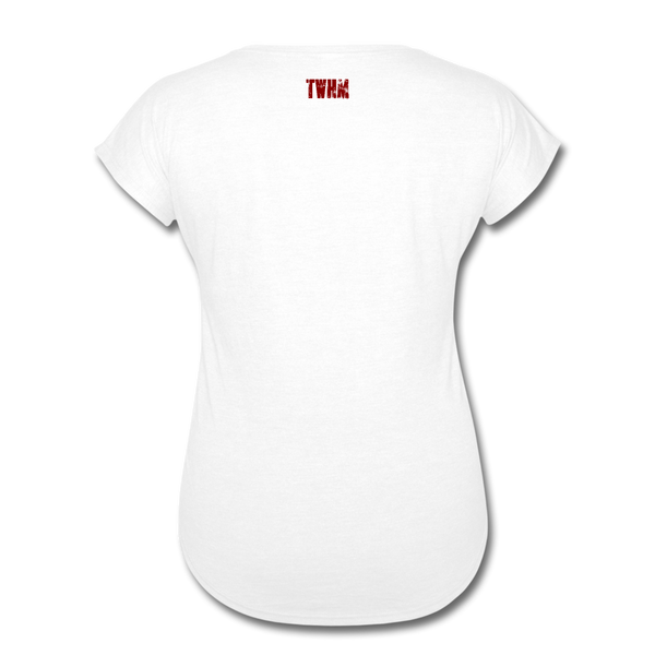 REPENT Blood Red Letter Women's Tri-Blend V-Neck T-Shirt - white