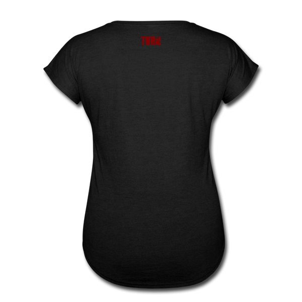 REPENT Blood Red Letter Women's Tri-Blend V-Neck T-Shirt - black