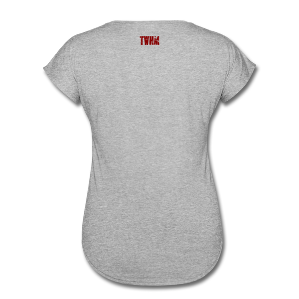 REPENT Blood Red Letter Women's Tri-Blend V-Neck T-Shirt - heather gray