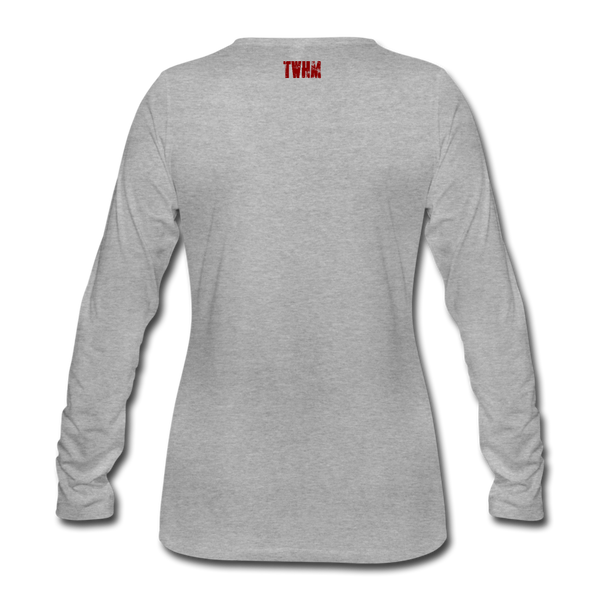 REPENT Blood Red Letter Women's Premium Long Sleeve T-Shirt - heather gray