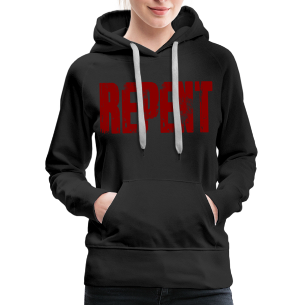 REPENT Blood Red Letter Women’s Premium Hoodie - black