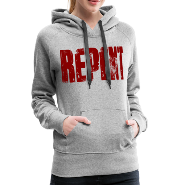 REPENT Blood Red Letter Women’s Premium Hoodie - heather gray