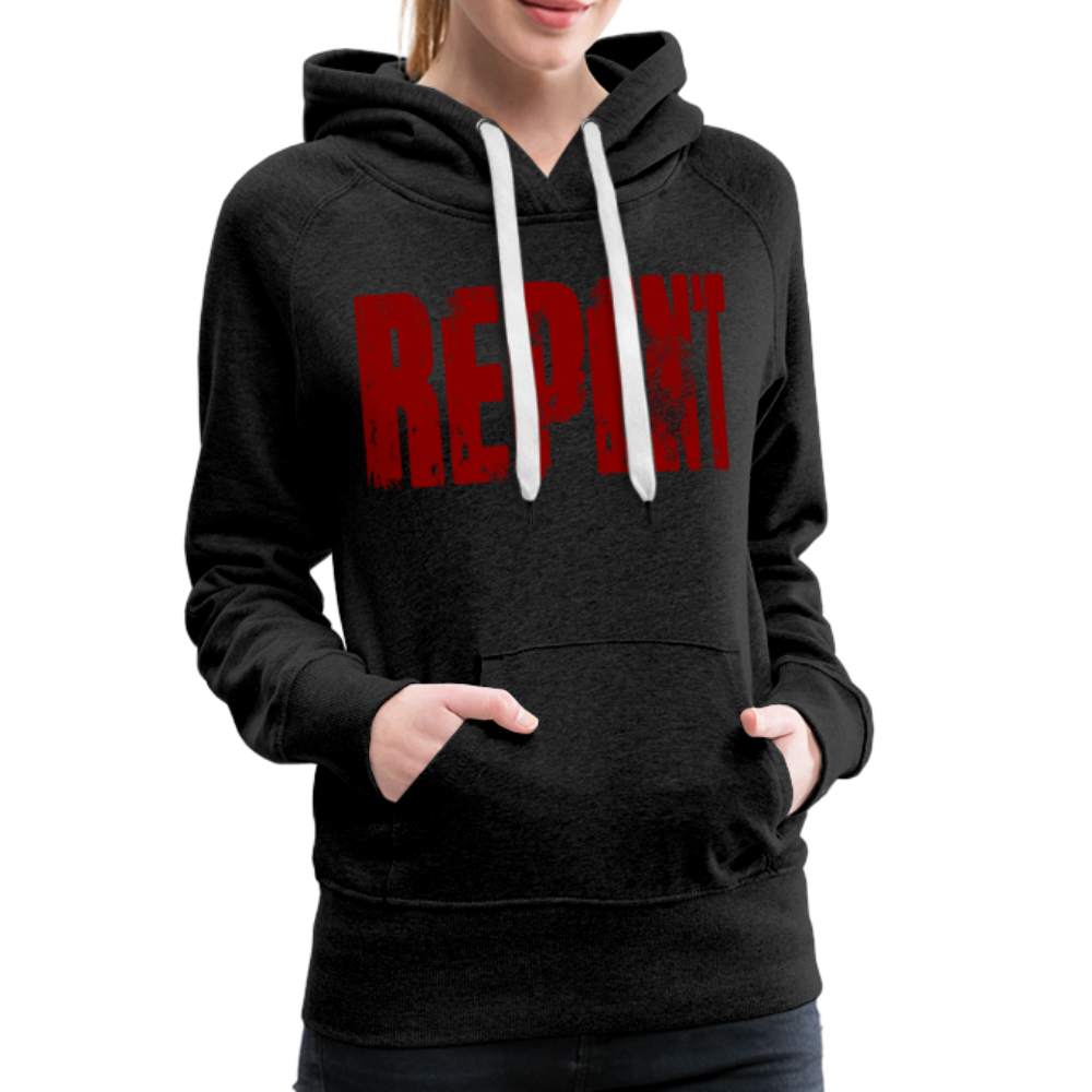 REPENT Blood Red Letter Women’s Premium Hoodie - charcoal gray