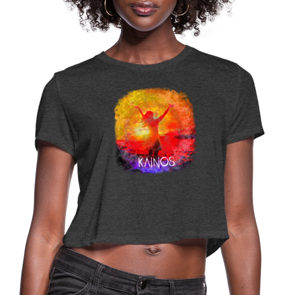 KAINOS Daughter of Yahweh Women's Bella + Canvas Cropped T-Shirt - deep heather