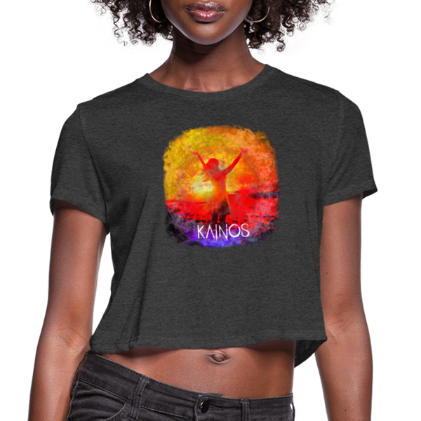 KAINOS Daughter of Yahweh Women's Bella + Canvas Cropped T-Shirt - deep heather