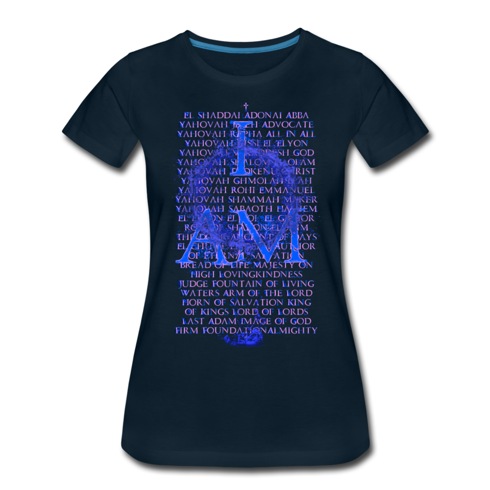 Names of God Water Edition Women’s Premium T-Shirt - deep navy