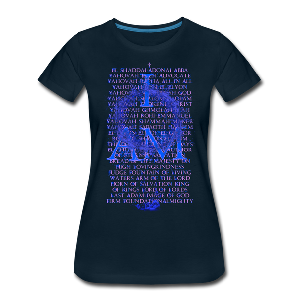 Names of God Water Edition Women’s Premium T-Shirt - deep navy