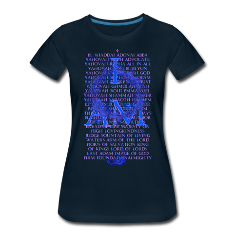 Names of God Water Edition Women’s Premium T-Shirt - deep navy