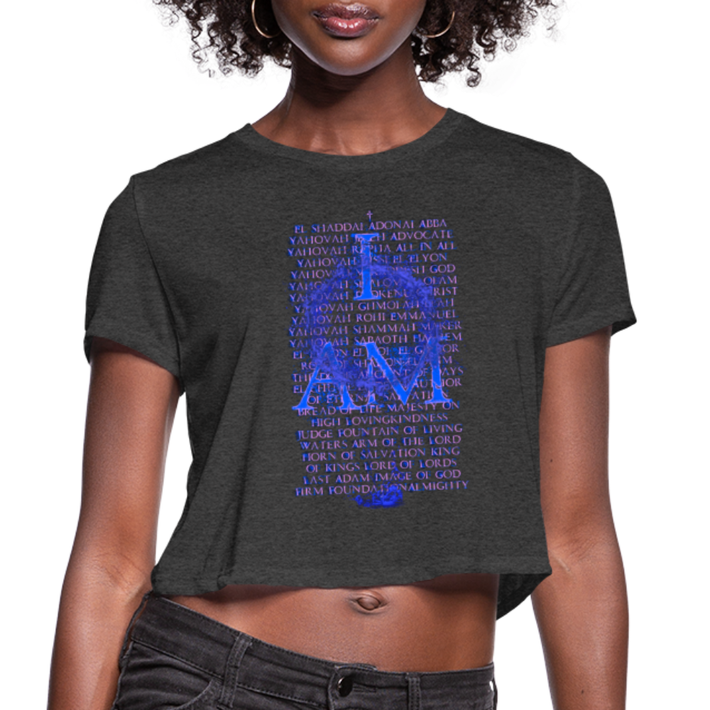 Names of God Water Edition Women's Bella + Canvas Cropped T-Shirt - deep heather