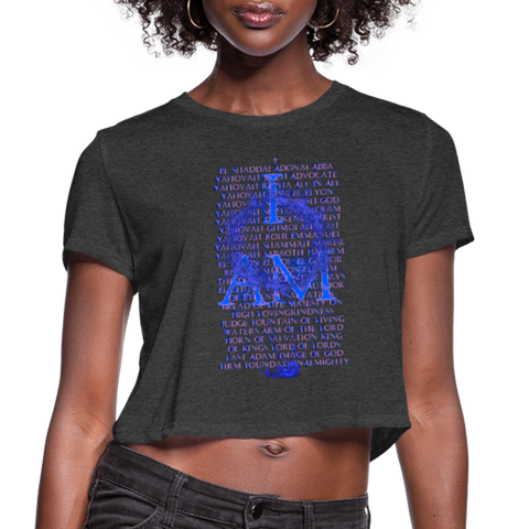 Names of God Water Edition Women's Bella + Canvas Cropped T-Shirt - deep heather