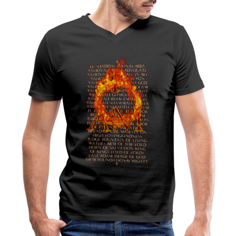 Names of God Inferno Edition Men's Bella + Canvas V-Neck T-Shirt - black