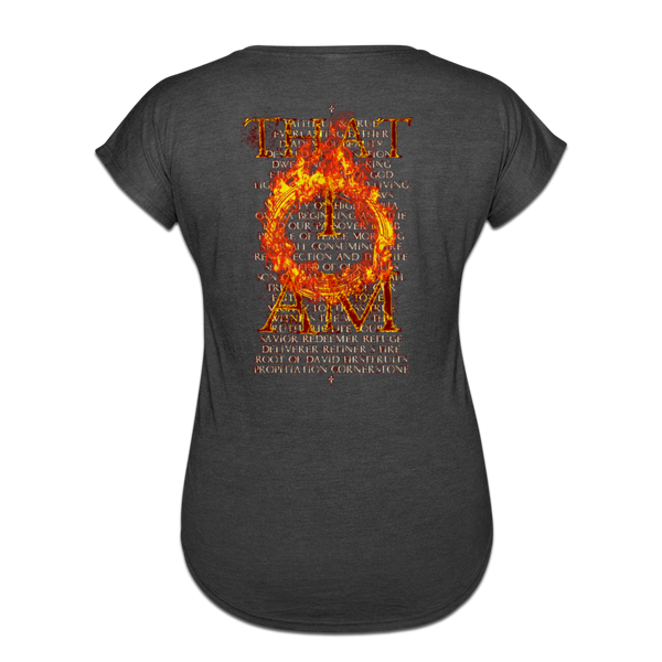 Names of God Inferno Edition Women's Tri-Blend V-Neck T-Shirt - deep heather