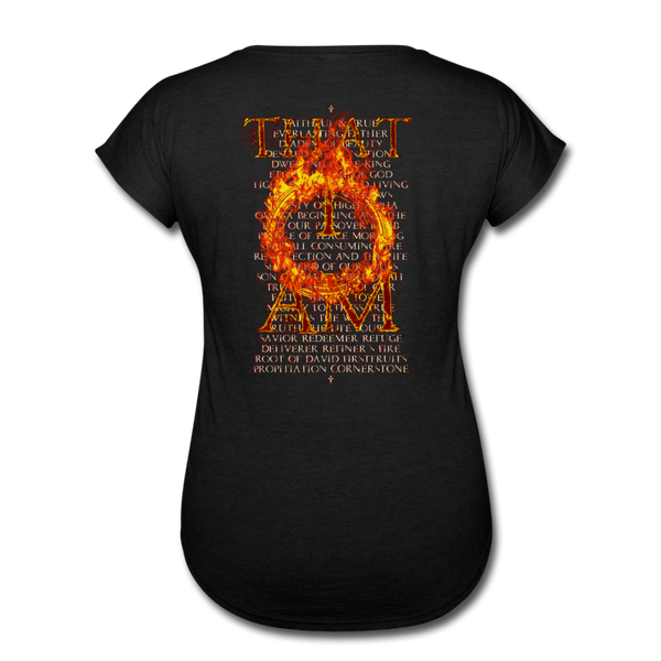 Names of God Inferno Edition Women's Tri-Blend V-Neck T-Shirt - black