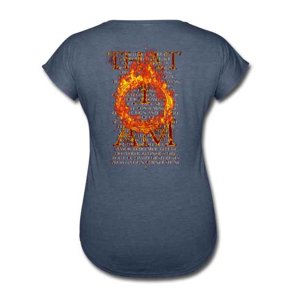 Names of God Inferno Edition Women's Tri-Blend V-Neck T-Shirt - navy heather