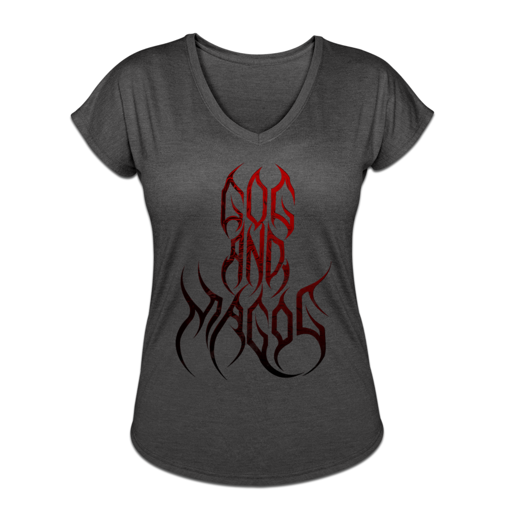 GAM Holy Holy Holy Massacre Women's Tri-Blend V-Neck T-Shirt - deep heather