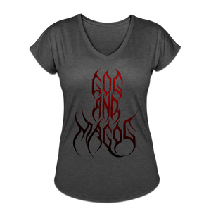 GAM Holy Holy Holy Massacre Women's Tri-Blend V-Neck T-Shirt - deep heather