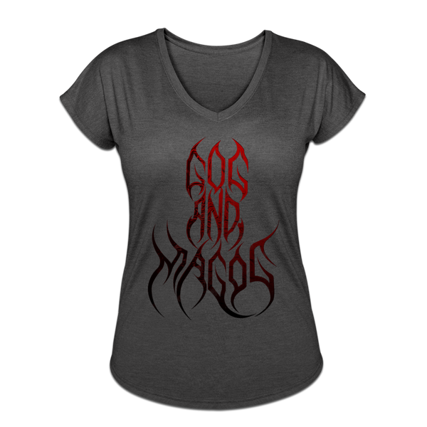 GAM Holy Holy Holy Massacre Women's Tri-Blend V-Neck T-Shirt - deep heather