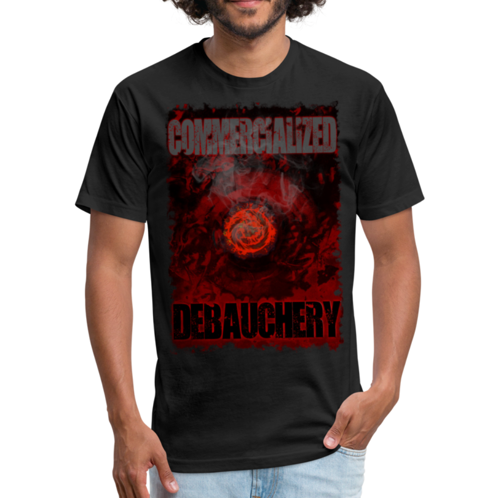 GAM Commercialized Debauchery Fitted Cotton/Poly T-Shirt by Next Level - black