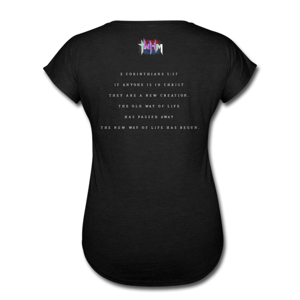 New Creation Women's Tri-Blend V-Neck T-Shirt - black