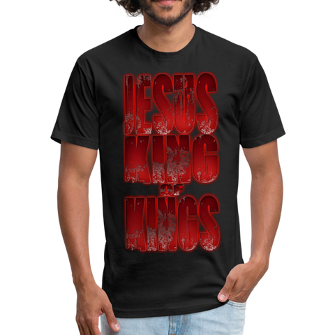 King Of Kings Fitted Cotton/Poly T-Shirt by Next Level - black
