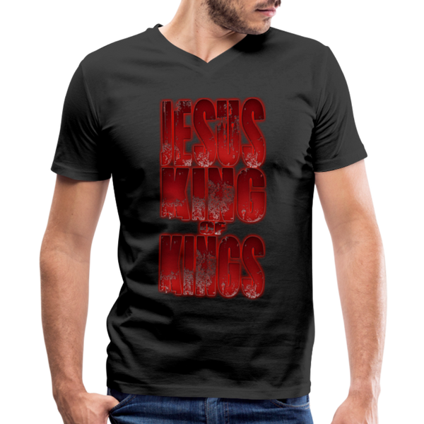 King Of Kings Bella + Canvas Men's V-Neck T-Shirt - black