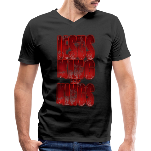 King Of Kings Bella + Canvas Men's V-Neck T-Shirt - black