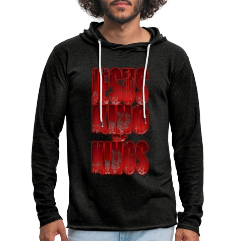 King Of Kings Unisex Lightweight Terry Hoodie - charcoal gray