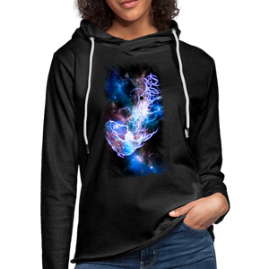 TWHM Starbreather Blue (Royal Blue Sleeve Print) Lightweight Terry Hoodie - charcoal gray