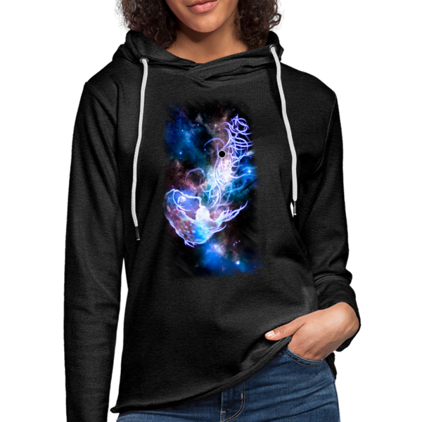 TWHM Starbreather Blue (Royal Blue Sleeve Print) Lightweight Terry Hoodie - charcoal gray