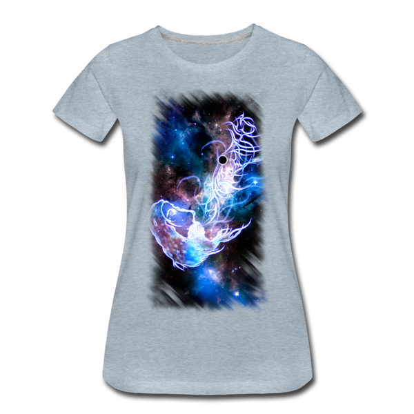 TWHM Starbreather Blue (Orange Sleeve Print) Women’s Premium T-Shirt - heather ice blue