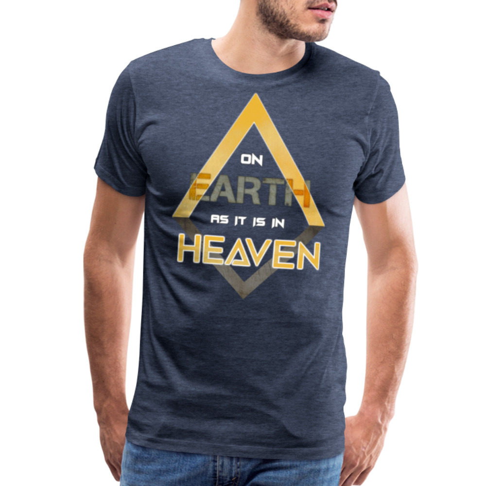 On Earth as it is in Heaven Men's Premium T-Shirt - heather blue