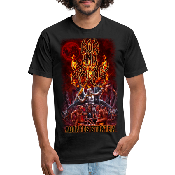 GAM Aoratos Strateia Fitted Cotton/Poly T-Shirt by Next Level - black