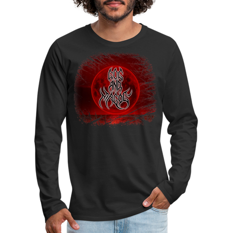 GAM Blood Moon Sleeve Print Dark Men's Premium Long Sleeve T-Shirt - black