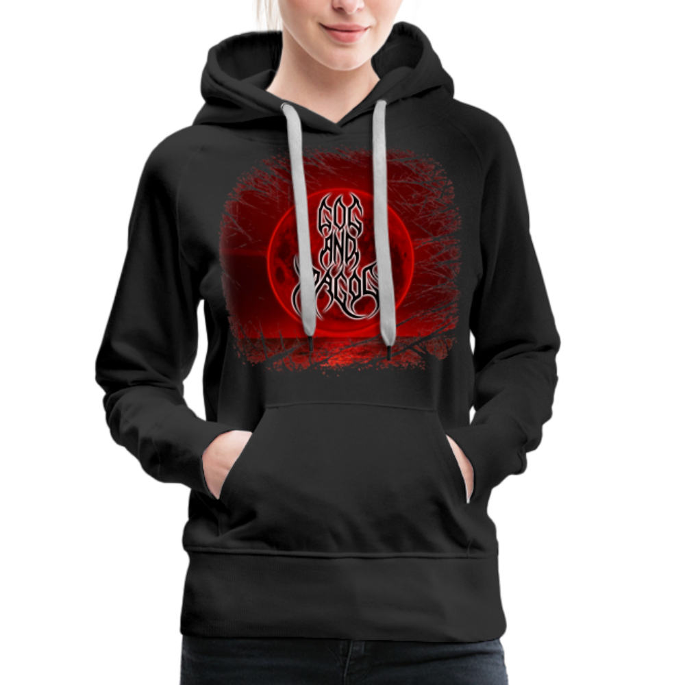 GAM Blood Moon Sleeve Print Dark Women’s Premium Hoodie - black