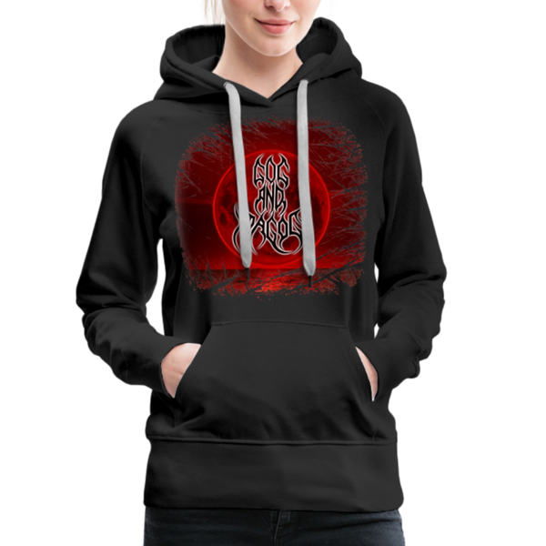 GAM Blood Moon Sleeve Print Dark Women’s Premium Hoodie - black