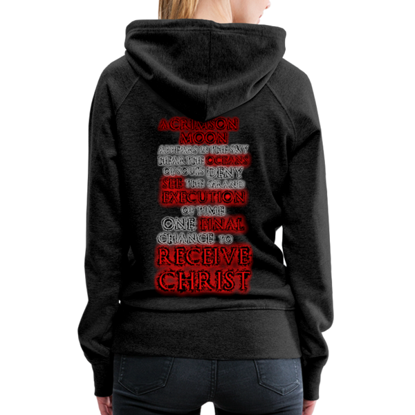 GAM Blood Moon Sleeve Print Dark Women’s Premium Hoodie - charcoal grey