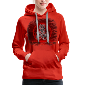 GAM Blood Moon Sleeve Print Red Women’s Premium Hoodie - red