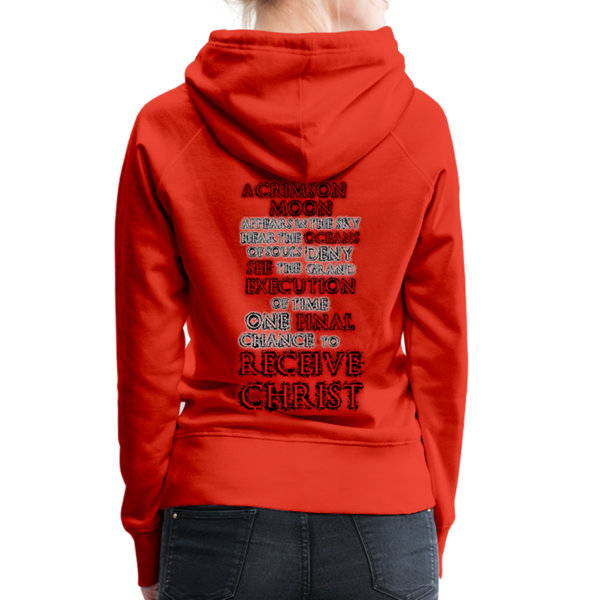 GAM Blood Moon Sleeve Print Red Women’s Premium Hoodie - red