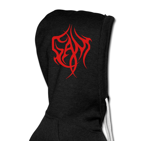 GAM Blood Moon Hood Print Dark Unisex Lightweight Terry Hoodie - charcoal grey