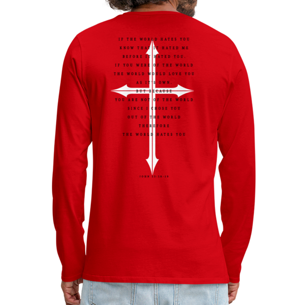 TWHM Revamp White Letter Men's Premium Long Sleeve T-Shirt - red