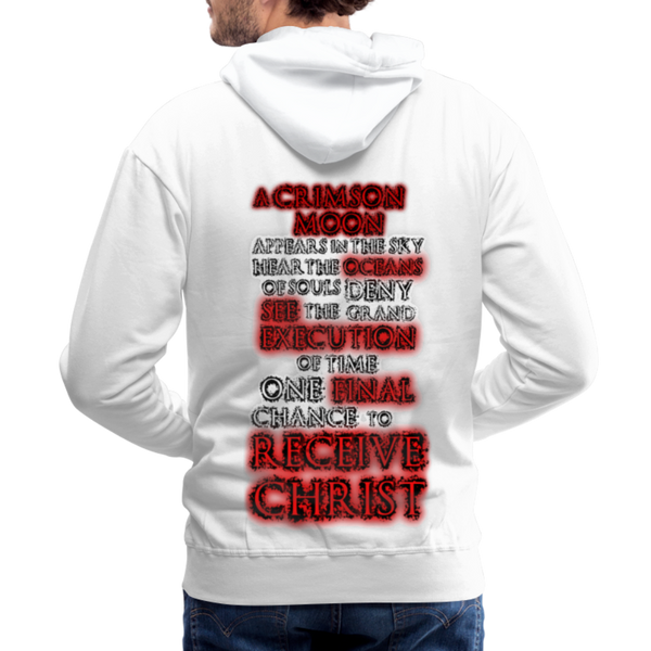 GAM Blood Moon Sleeve Print White Men’s Premium Hoodie - white