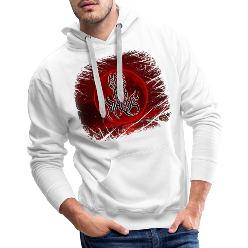 GAM Blood Moon Sleeve Print White Men’s Premium Hoodie - white