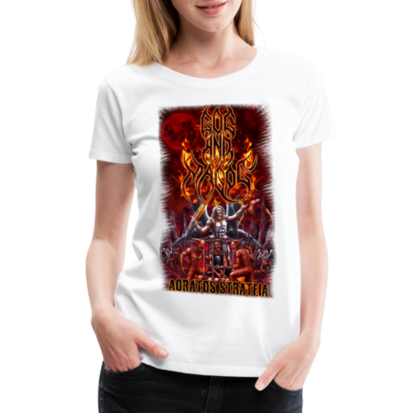 GAM Aoratos Strateia 777 Sleeve Print Women’s Premium T-Shirt - white