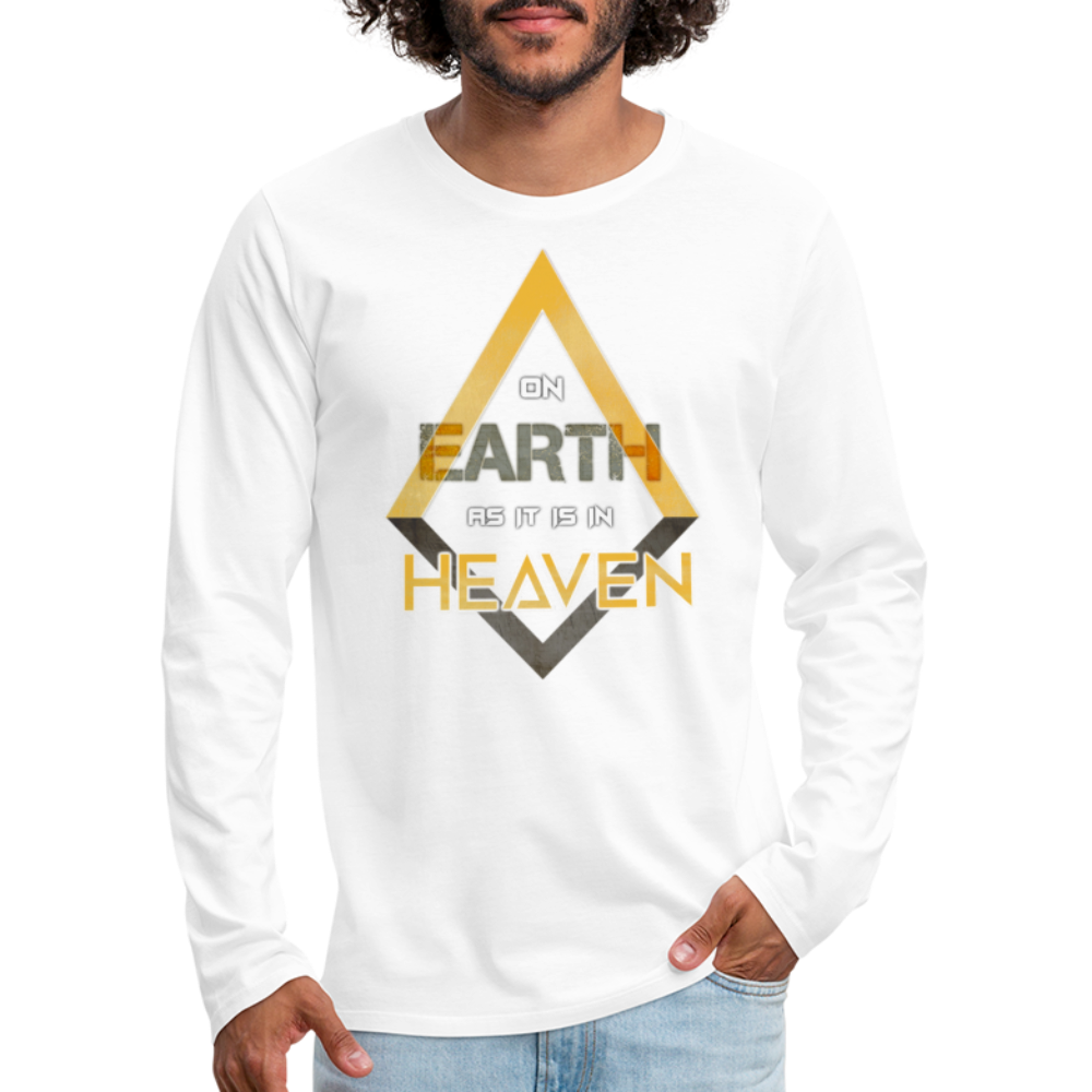 On Earth As It Is In Heaven Sleeve Print Men's Premium Long Sleeve T-Shirt - white