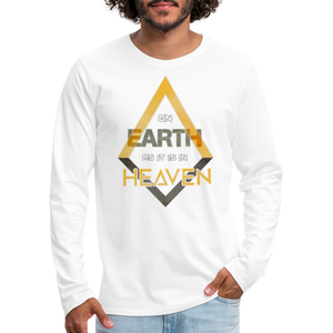 On Earth As It Is In Heaven Sleeve Print Men's Premium Long Sleeve T-Shirt - white