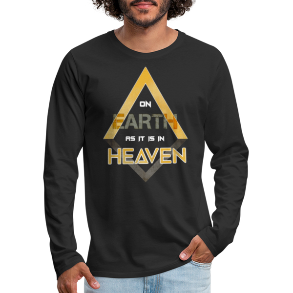 On Earth As It Is In Heaven Sleeve Print Men's Premium Long Sleeve T-Shirt - black