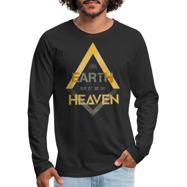 On Earth As It Is In Heaven Sleeve Print Men's Premium Long Sleeve T-Shirt - black