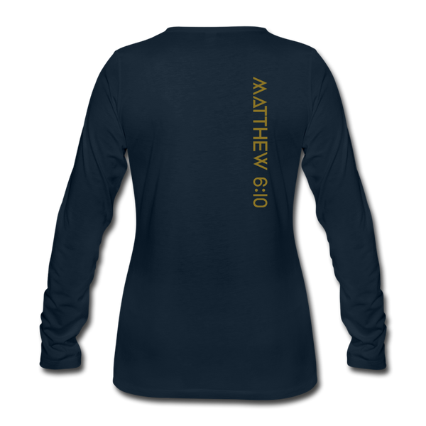 On Earth As It Is In Heaven Women's Premium Long Sleeve T-Shirt - deep navy