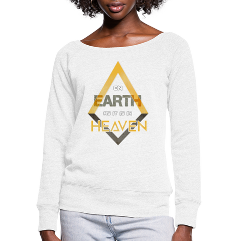 On Earth As It Is In Heaven Women's Bella + Canvas Wideneck Sweatshirt - white