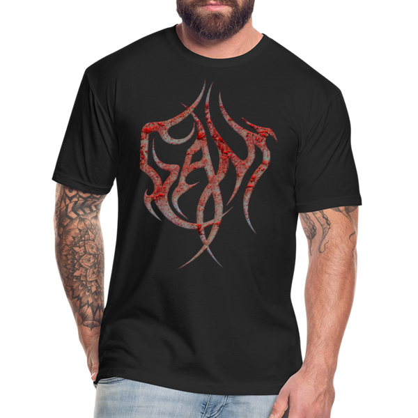 GAM Crushed Serpent Fitted Cotton/Poly T-Shirt by Next Level - black